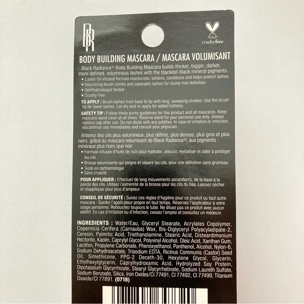 NEW Black Radiance Body Building Volumisant Mascara - Black